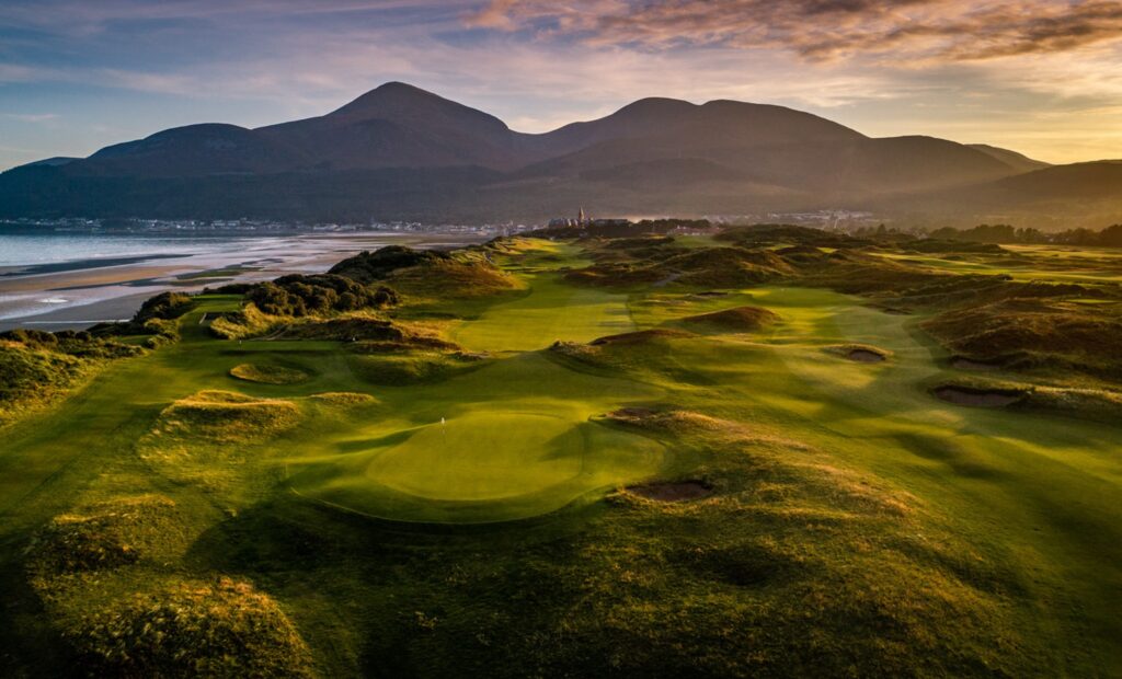 Royal County Down links course at golden hour